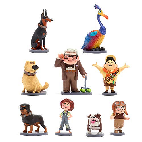 Disney Store Up Deluxe - Juego de figuras de 9 piezas, Pixar Up, contiene 9 figuras de plástico moldeadas, apto para niños de 3 años