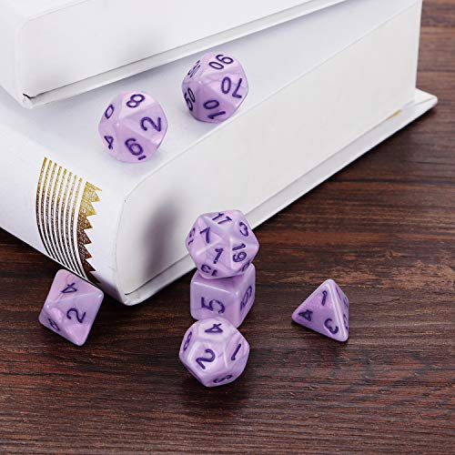 DND Dice, 5 x 7 Juegos (35 Piezas) de Dados de poliedro para Mazmorras y Dragones RPG MTG DND Juego de Mesa con 1 Bolsa Gratis D4 D8 D10 D12 D20