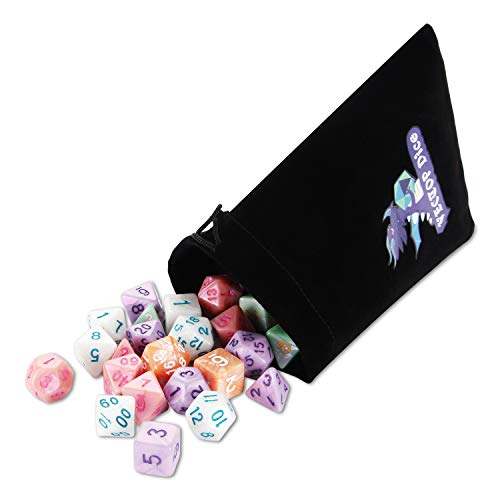 DND Dice, 5 x 7 Juegos (35 Piezas) de Dados de poliedro para Mazmorras y Dragones RPG MTG DND Juego de Mesa con 1 Bolsa Gratis D4 D8 D10 D12 D20