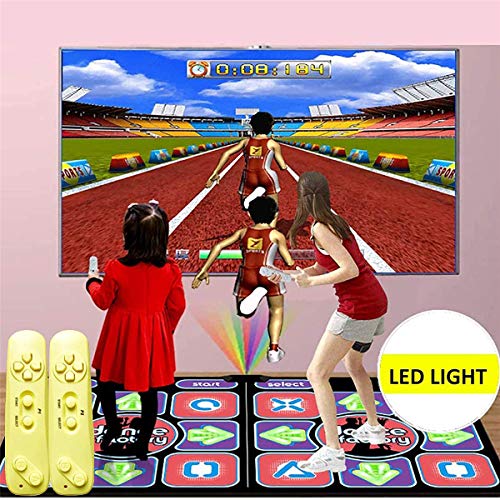 Doble Alfombrilla de Baile HDMI, TV USB HD Antideslizante de Doble propósito y Ordenador inalámbrico Dance Pad Fitness música Manta con Mando, máquina de Juego somatosensorial 3D para niños