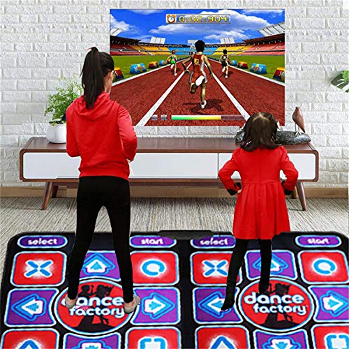 Doble Alfombrilla de Baile HDMI, TV USB HD Antideslizante de Doble propósito y Ordenador inalámbrico Dance Pad Fitness música Manta con Mando, máquina de Juego somatosensorial 3D para niños