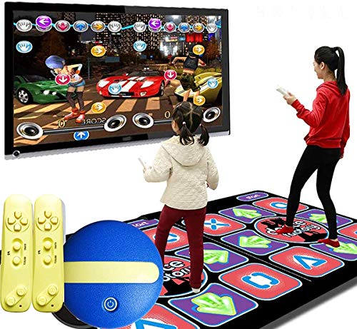 Doble Alfombrilla de Baile HDMI, TV USB HD Antideslizante de Doble propósito y Ordenador inalámbrico Dance Pad Fitness música Manta con Mando, máquina de Juego somatosensorial 3D para niños