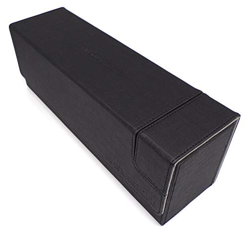 docsmagic.de Premium Magnetic Tray Long Box Black Medium - Card Deck Storage - Caja Juegos Des Cartas Negra