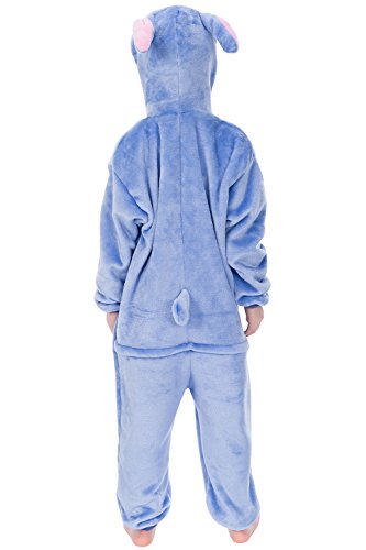 Dolamen Niños Unisexo Onesies Kigurumi Pijamas, Niña Traje Disfraz Animal Pyjamas, Ropa de dormir Halloween Cosplay Navidad Animales de Vestuario (130-140CM (51 "-55"), Stitch)