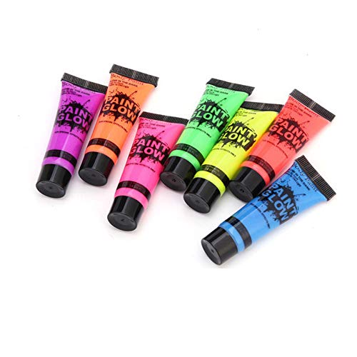 Dorime 5 Piezas de Arte Pintura de Cuerpo de neón del Partido Fluorescente Que Brilla en los niños Maquillaje Oscuro Cosplay Juguetes Pintura Pintura UV Glow