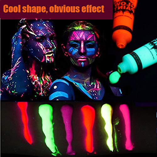 Dorime 5 Piezas de Arte Pintura de Cuerpo de neón del Partido Fluorescente Que Brilla en los niños Maquillaje Oscuro Cosplay Juguetes Pintura Pintura UV Glow