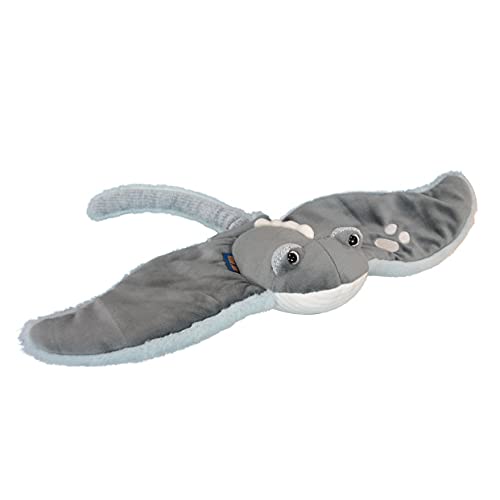 Doudou- Tesoros Marinos-Raya MANTA-50x40cm Cojines de Peluche, Color Gris (2803031)