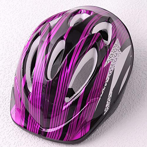 dPois Casco Infantil de Bicicleta Casco de Protección Seguridad Ajustable para Niñas Niños 3-10 Años Casco Tiburón Dinosaurio Rosado Talla única