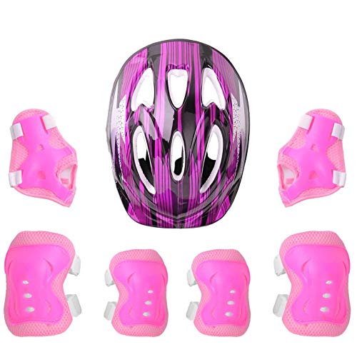 dPois Casco Infantil de Bicicleta Casco de Protección Seguridad Ajustable para Niñas Niños 3-10 Años Casco Tiburón Dinosaurio Rosado Talla única