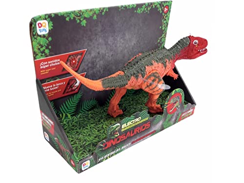 DQTOYS Dinosaurio Electrónico Carnotaurus Rojo con Luz y Sonidos