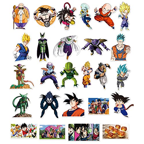 Dragon Ball Z Pegatinas 100pcs Anime Pegatinas Impermeable Vinilo Dibujos Animados Pegatinas para Niños Tees Laptop Skateboard Teléfono