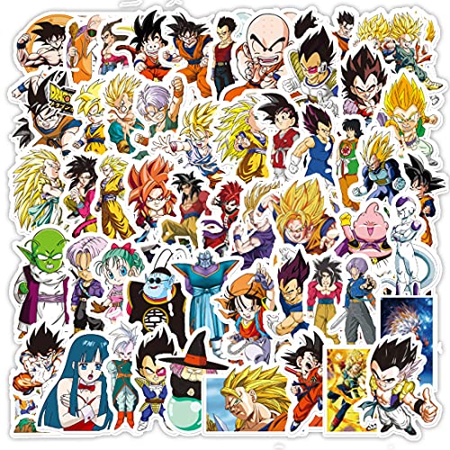 Dragon Ball Z Pegatinas 100pcs Anime Pegatinas Impermeable Vinilo Dibujos Animados Pegatinas para Niños Tees Laptop Skateboard Teléfono