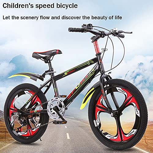 DREAMyun Bicicletas Infantiles niña niño 6-17 años Freestyle BMX 18 20 22 24 Pulgadas Montaña Bicicleta para niños,Rojo,20"