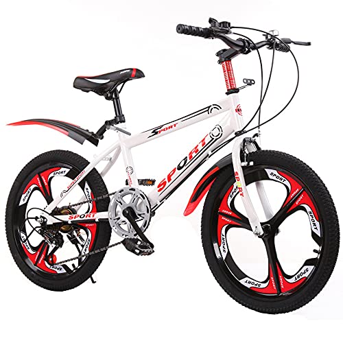 DREAMyun Bicicletas Infantiles niña niño 6-17 años Freestyle BMX 18 20 22 24 Pulgadas Montaña Bicicleta para niños,Rojo,20"