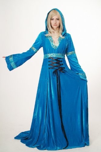 DRESS ME UP - L067/38 Disfraz mujer vestido largo noble hada cuentos medieval Cosplay L067 talla: 38/ S