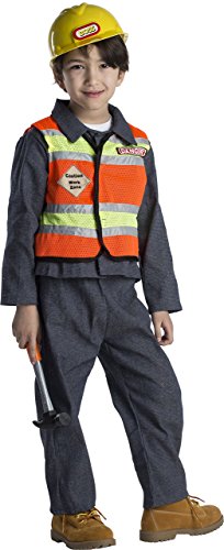 Dress Up America Traje de Disfraz de Trabajador de construcción de niños