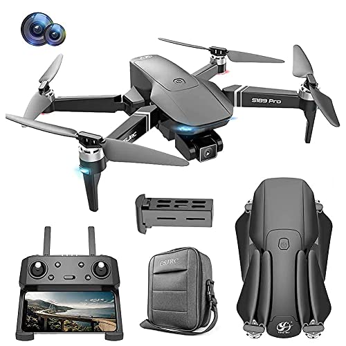 Dron 4K EIS con Cámara Uhd para Adultos, Cuadricóptero con GPS Fácil para Principiantes con 30 Minutos De Tiempo De Vuelo, Motor Sin Escobillas, Transmisión FPV De 5 GHz, Retorno Automático A Casa, S