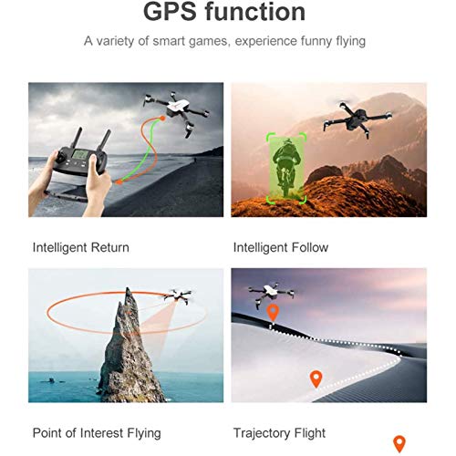 Drone GPS con cámara 4K para Adultos, 5G WiFi FPV RC Drone sin escobillas, posicionamiento de Flujo óptico, Modo sin Cabeza, retención de altitud, cuadricóptero RC Plegable Follow Me, 1 batería