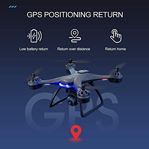 Drone GPS con Cámara 4K para Adultos, Drone GPS FPV Portátil, Quadcopter 5G WiFi RC Drone, Distancia De Control Remoto De 2000 M, Tiempo De Vuelo De 40 Minutos, 120 Grados; Gran Angular con 2 Pilas