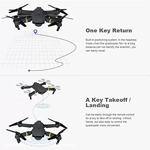 Drone Plegable Mini Drone con Cámara HD De 4K E58 RC Quadcopter WiFi FPV Video En Vivo Altitud Hold Drone Soporte Auto Retorno con 3batteries para Adultos para Niños Principiantes para Niños