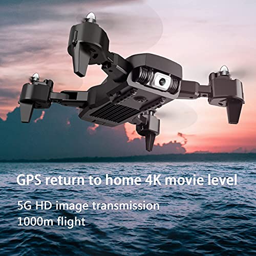 Drone with 5G Live Video Quadcopter Equipped with a Three-Axis Gimbal One Key Return Headless Mode Trajectory Flight 2 Batteries Blue (B)