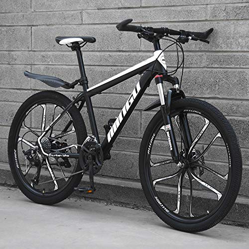 Dszgo 24 Pulgadas, 10 Cuchillos, Cortavientos Montaña Urbano Bici Adulta de Trabajo Macho y Hembra Shift Choque Estudiante Fuera de la Carretera de absorción de Bicicletas Juvenil Ligera Road Racing,