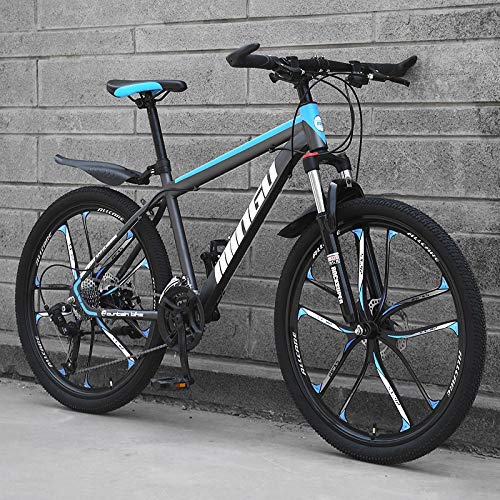 Dszgo 24 Pulgadas, 10 Cuchillos, Cortavientos Montaña Urbano Bici Adulta de Trabajo Macho y Hembra Shift Choque Estudiante Fuera de la Carretera de absorción de Bicicletas Juvenil Ligera Road Racing,