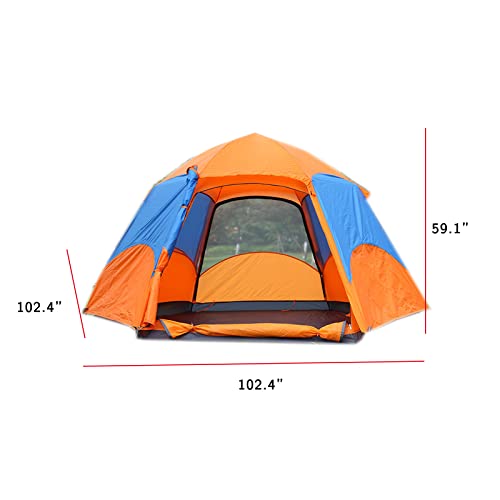 DUTUI 6-8 Personas Carpa Automática Hexagonal De Doble Capa Pesca De Invierno Tienda De Campaña Cálida A Prueba De Humedad para Acampar Al Aire Libre A Prueba De Frío,Azul