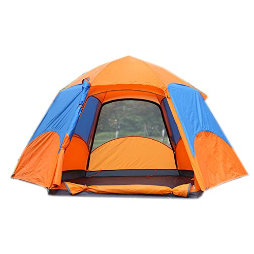 DUTUI 6-8 Personas Carpa Automática Hexagonal De Doble Capa Pesca De Invierno Tienda De Campaña Cálida A Prueba De Humedad para Acampar Al Aire Libre A Prueba De Frío,Azul