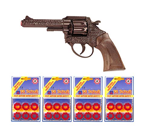 Dyal Revolver metalico del Oeste con 384 fulminantes en Aros de 8 tiros. 39934/4-62517