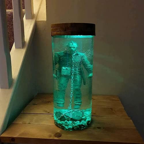 Dzhzuj Friday The 13th Jason Voorhees Collector Lámpara de Agua Luz Nocturna, Jason Voorhees Figura de acción Figura de Acuario Coleccionista Figuras de Terror (A)