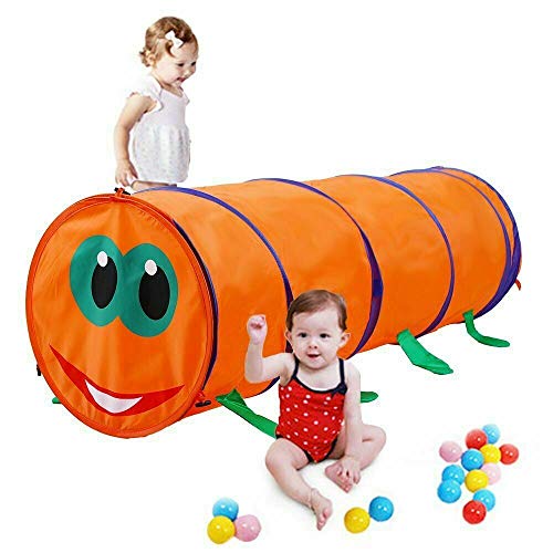 easy3uy Túnel de gateo para niños pequeños, tiendas de campaña de juego de campañas de gateo de bebé Pop Up Túnel de bebé Bolas de gateo Pit Playhouse portátil interior/