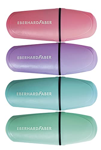 Eberhard Faber 551494 - Rotuladores fluorescentes con punta biselada, 4 unidades, colores pastel