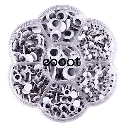 eBoot 700 Piezas Stick Wiggle Eye Ojos Movibles Ojos Saltones con Autoadhesivo DIY Scrapbooking Crafts Accesorios de Los Juguetes, Tamaños Surtidos