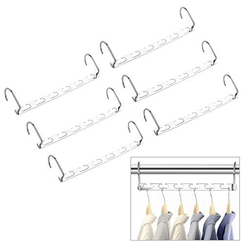 EDATOFLY 6pcs Magic Clothes Hanger Wonder Hangers Armario Armario Colgando Ganchos Abrigo de Metal Ropa Organizador