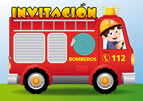 Edition Colibri 10 Invitaciones en español “Coche DE Bomberos“: Juego de 10 Invitaciones para el cumpleaños Infantil (10982 ES)