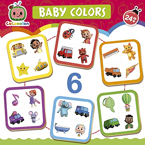 Educa (19134) Cocomelon Baby Colors. Juego Educativo para Bebés. +24 Meses, Color Cranberry