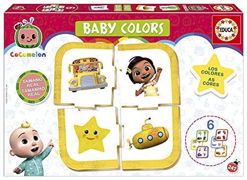 Educa (19134) Cocomelon Baby Colors. Juego Educativo para Bebés. +24 Meses, Color Cranberry