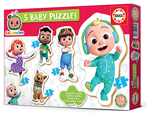 Educa 19139 Cocomelon. Baby Puzzles de Entre 3 y 5 Piezas para bebés. +24 Meses, Multicolor