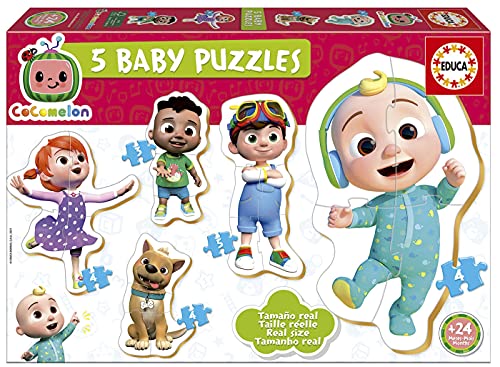 Educa 19139 Cocomelon. Baby Puzzles de Entre 3 y 5 Piezas para bebés. +24 Meses, Multicolor