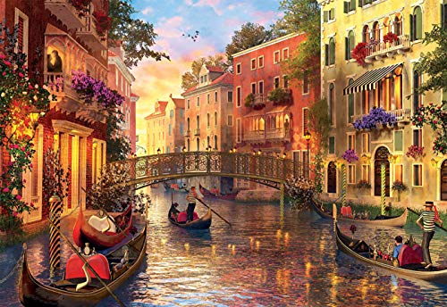 Educa Borras Genuine Puzzles, Puzzle 1.500 Piezas, Atardecer En Venecia (17124) + Almuerzo En Nueva York Puzzle, 1500 Piezas, Multicolor (16009)