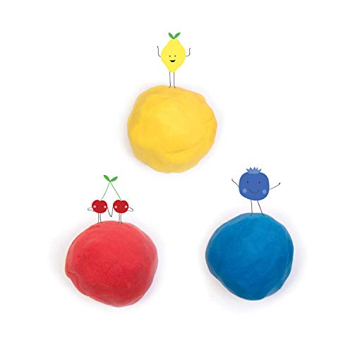 Educa Borras - Plastilina Tutti Frutti Kit de rojo, azul y amarillo,3 masas moldeables (17528)