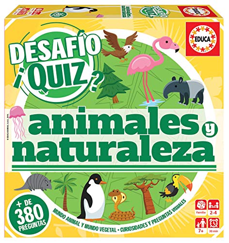 Educa - Desafio Quiz-Animales y Naturaleza Juego de Mesa, Multicolor (18219)