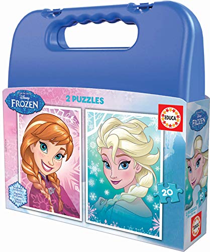 Educa - Frozen Maleta Progresivos 2 Puzzles Infantiles de 20 Piezas, a Partir de 3 años (16511)