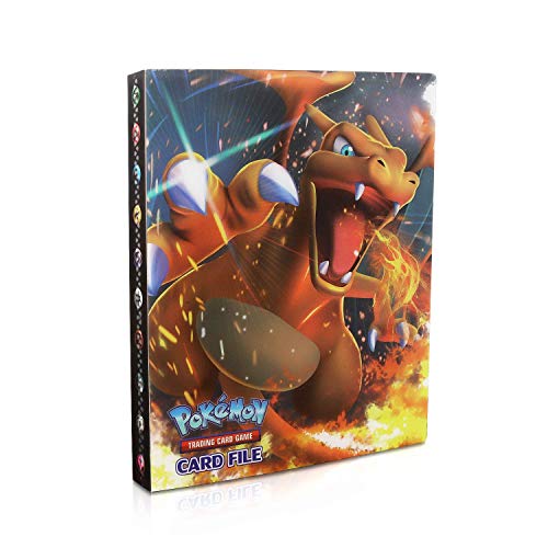 EKKONG Álbum Titular de Tarjetas, GX y EX Cartas Álbum, Carpeta Cartas, Album Carpeta Libro 30 páginas 240 Tarjetas Capacidad (Charizard)