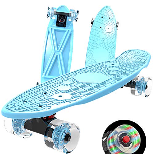 EKRPN patineta Patineta Flash Ruedas Flash Mini Cruiser Scooter Penny Penny Board Pastel Longboard Boys Girls Banana Skate Fuerte Durabilidad ( Color : Green Flash Wheels )