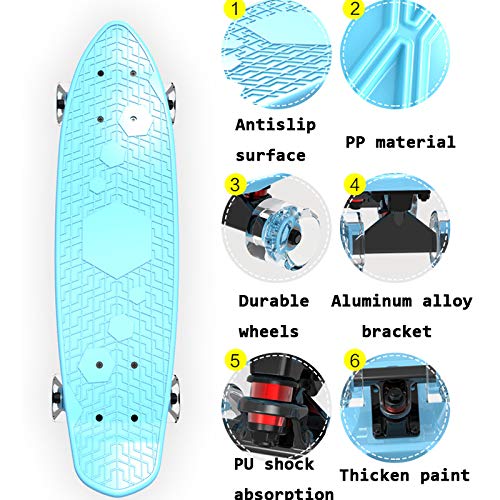 EKRPN patineta Patineta Flash Ruedas Flash Mini Cruiser Scooter Penny Penny Board Pastel Longboard Boys Girls Banana Skate Fuerte Durabilidad ( Color : Green Flash Wheels )