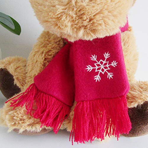 Eksesor Mini Peluches de Alce, muñeco de Alce, Peluche de Alce, Peluche de Reno navideño, con astas y Bufanda roja, Peluches navideños, Regalos de año Nuevo para niños