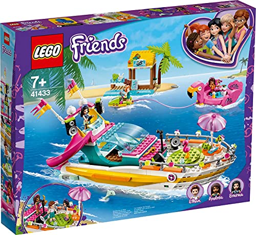 El barco de fiesta de los minimuñecos Friends – Yacht – Para Lego 41433 niña de 7 años y más – Juego de construcción