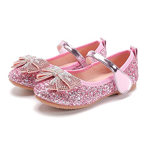 Eleasica Zapatos de Vestir, Lazos de Lentejuelas y Joyas Brillantes, adecuados para Vestidos de Princesa, Bodas, comuniones, Ceremonias, Juegos de rol de Princesas, Disfraz de Carnaval (3-12 años)